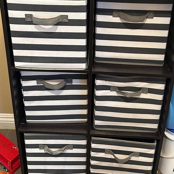 NEW Pack of 6 Fabric Storage Cube Organizer with Handles, 10.5 x 10.5 x 11 Inch, - Picture 3 of 8